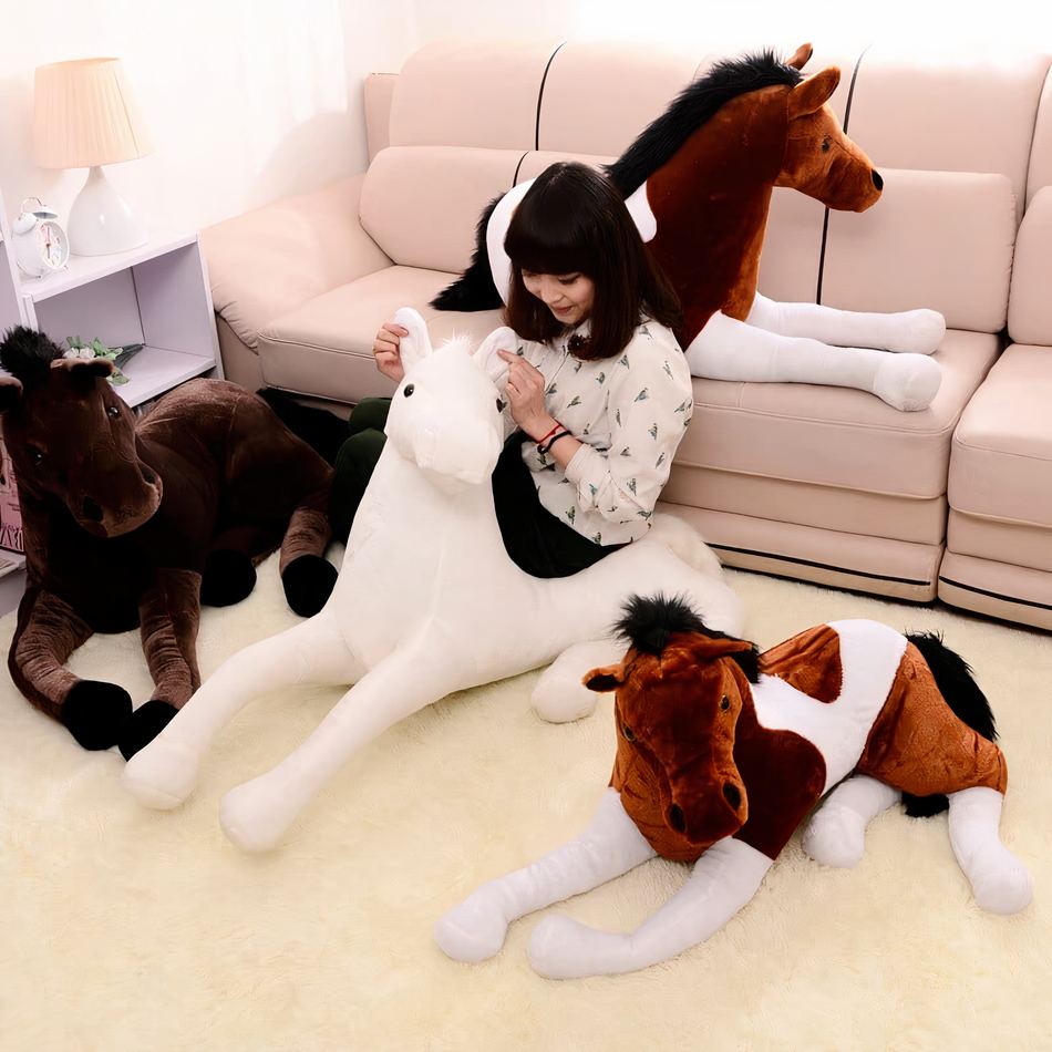Cavallo marrone di peluche - immagine 3