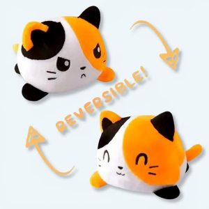 Peluche Gatto Arancione | Reversibile
