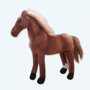 Cavallo carino di peluche marrone
