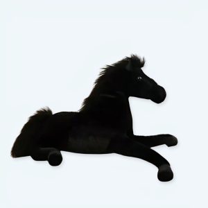 Cavallo nero di peluche