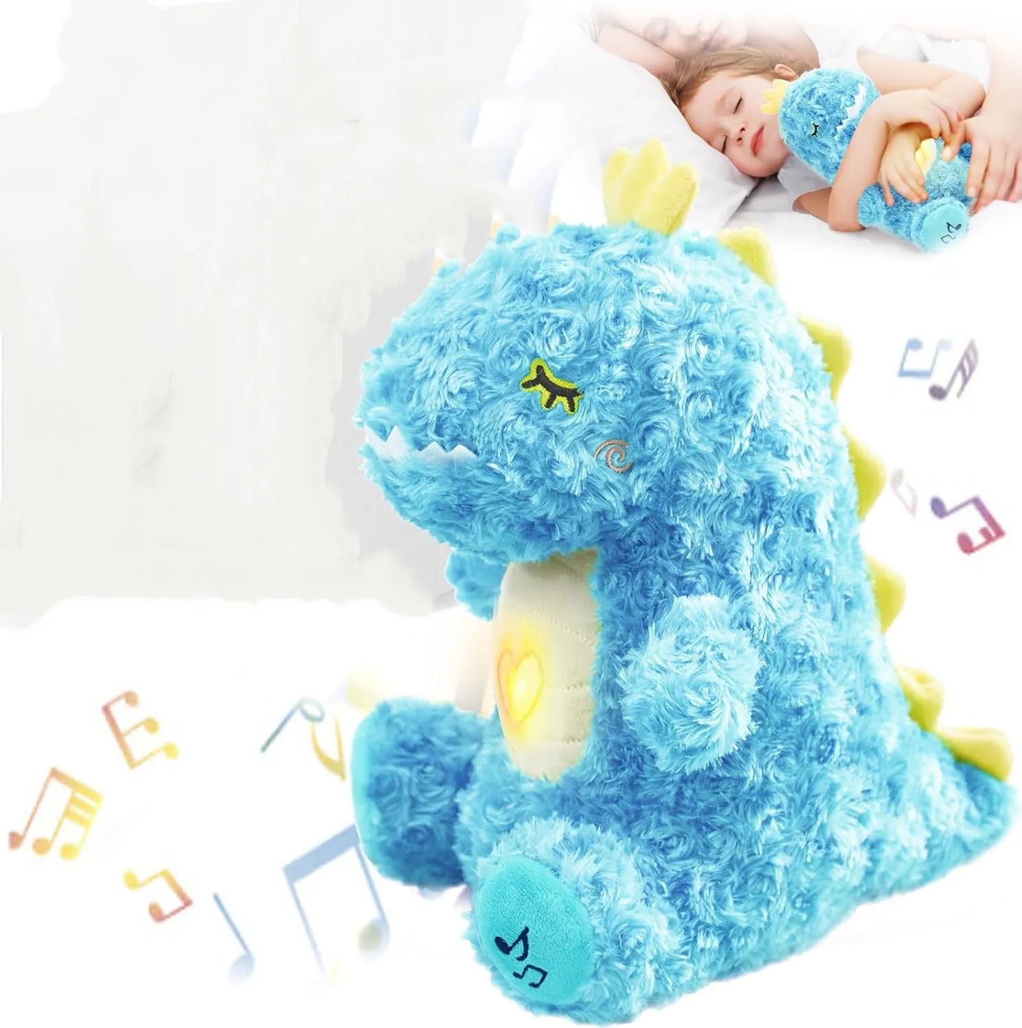 Simpatico Peluche che respira dinosauro con ninna nanna rilassante - immagine 4