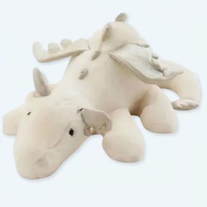 Drago volante bianco di peluche