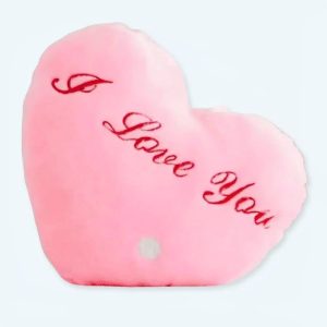 I Love You cuscino di peluche rosa