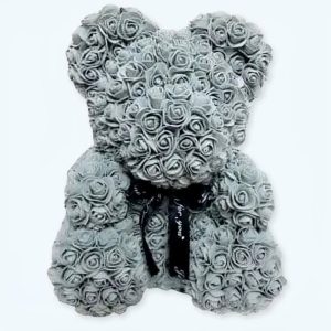 Orso Fiore Grigio Peluche
