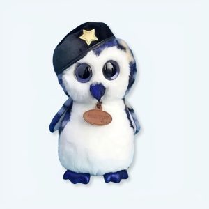 Gufo militare peluche blu