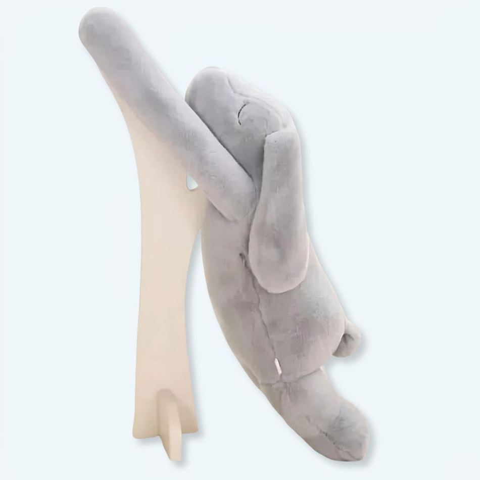 Coniglio gigante grigio di peluche - immagine 2