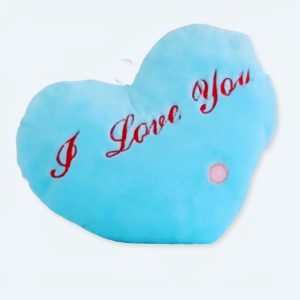 I Love You cuscino di peluche blu