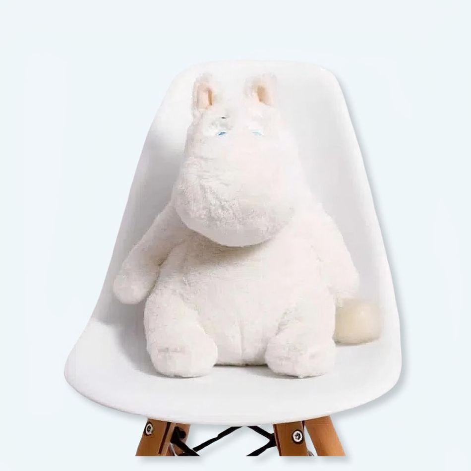 Cuscino di peluche ippopotamo bianco