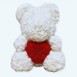Orsacchiotto orsetto rose bianche scatola da collezione