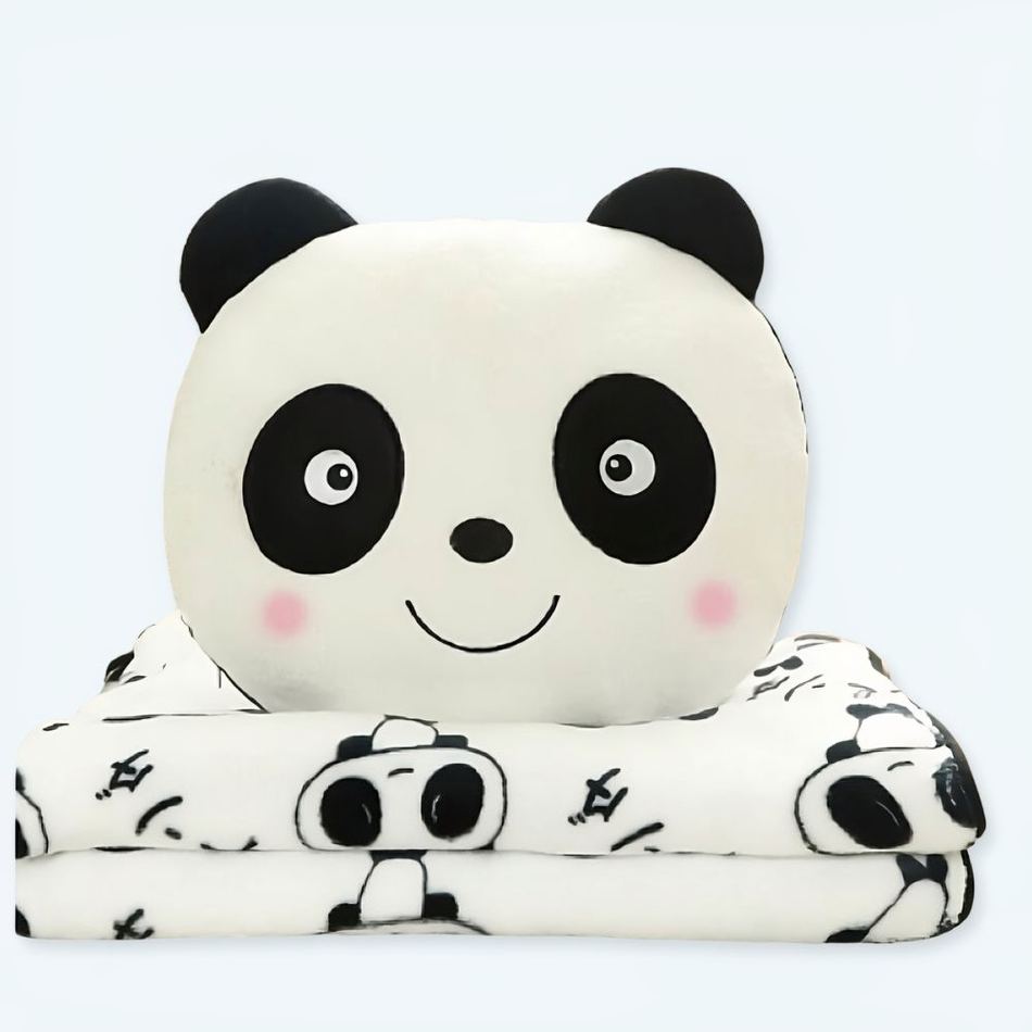 Peluche panda felice con coperta - immagine 2