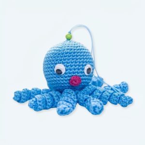 Morbido polipo blu intrecciato, peluche per bambini