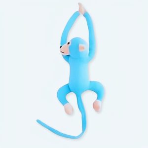 Scimmia peluche kawaii coda lunga blu