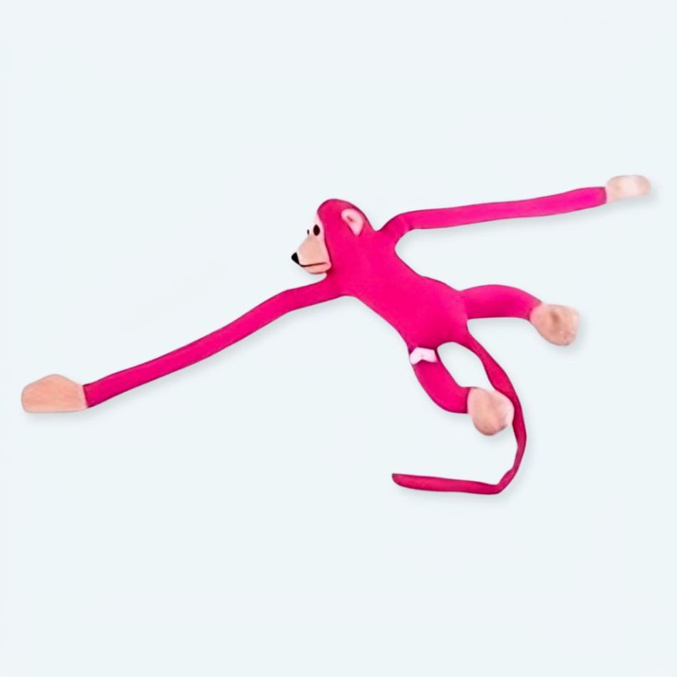 Scimmia peluche kawaii coda lunga fushia