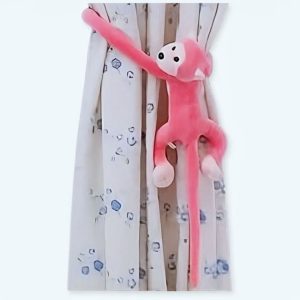 Scimmia Kawaii peluche coda lunga rosa
