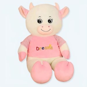 Mucca gigante peluche vestito rosa