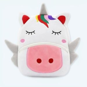 Zaino di peluche unicorno bianco