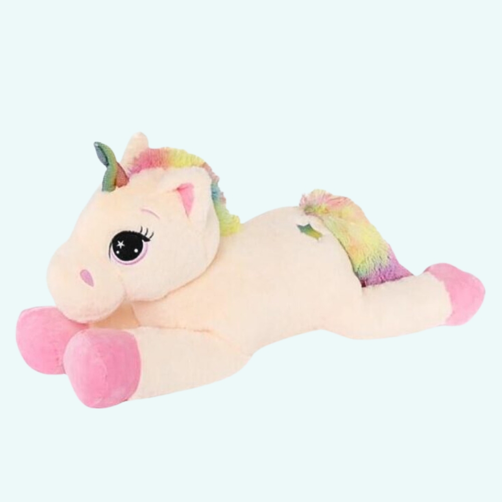 Morbido peluche di unicorno arcobaleno