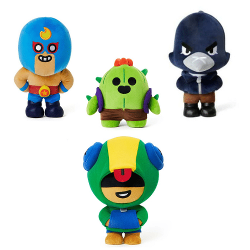 Mega Pack di peluche Brawl Stars Leon + Spike + Corvo + El Primo - immagine 8