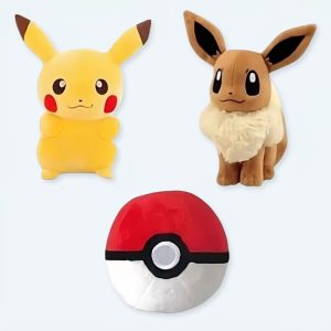 Confezione Pokéball + Pikachu + Eevee Peluche 20cm