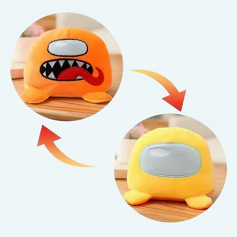 Among Us peluche reversibile arancione giallo - immagine 2