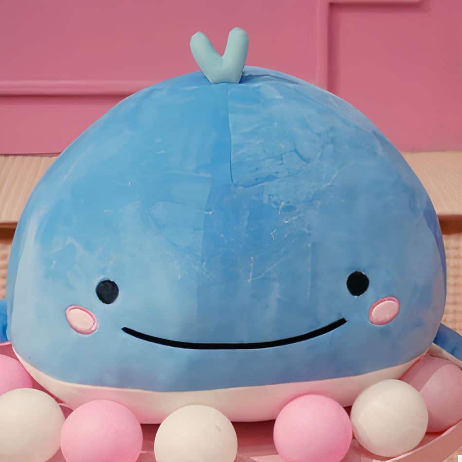 Peluche di balena blu super morbido - immagine 4