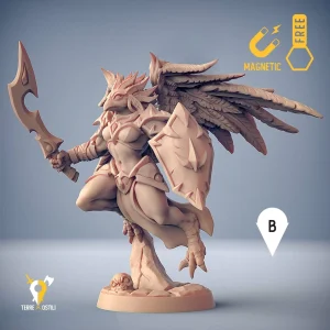 Aarakocra guerriero donna uccello tengu kenku miniatura