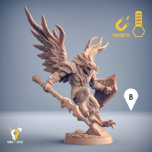 Aarakocra guerriero uomo uccello tengu kenku miniatura