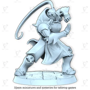 Alphonse armatura animata guerriero alchimista mago evocatore fma | miniatura 3D resina | Terre Ostili