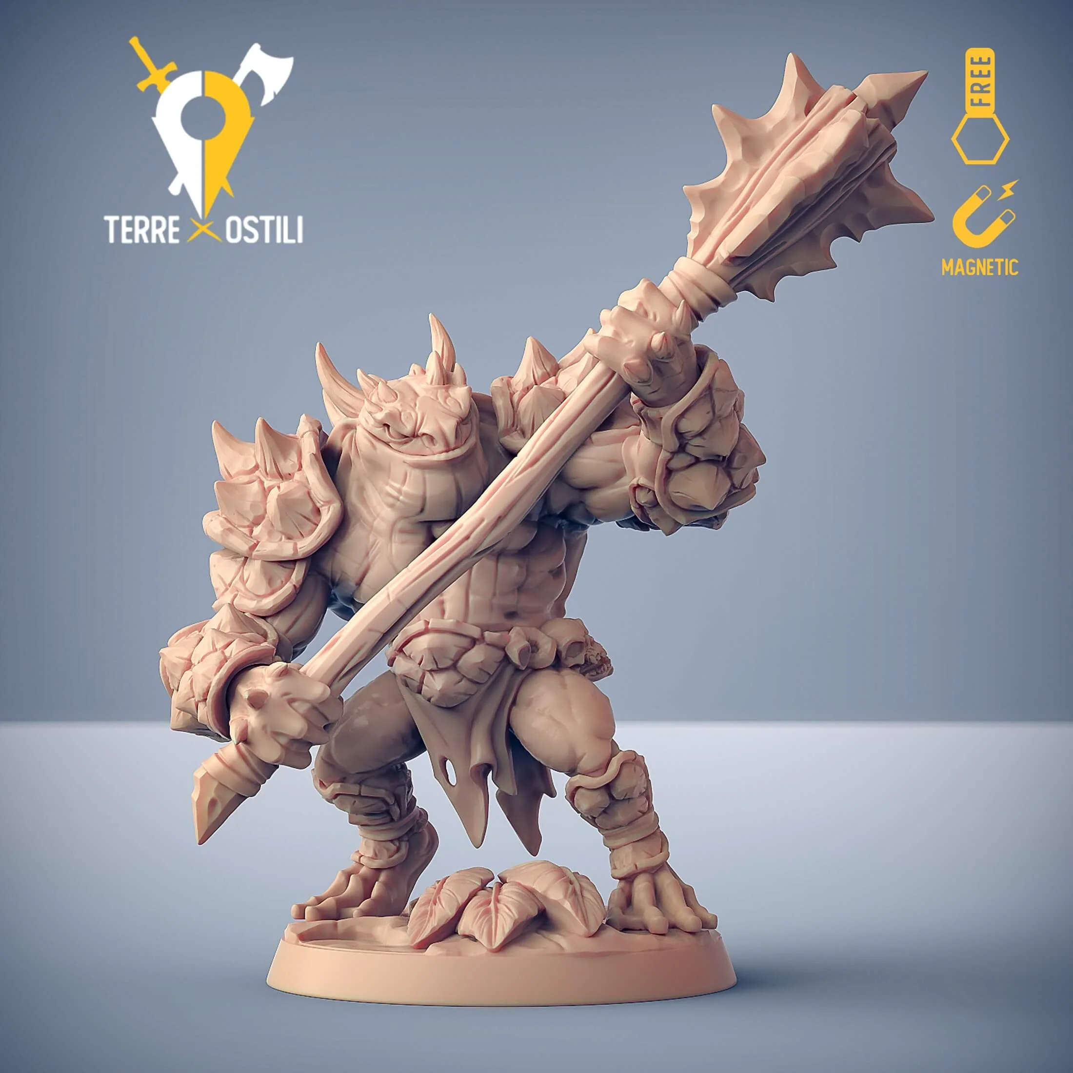 Barbaro guerriero frogfolk grippli uomo rana miniatura 3D