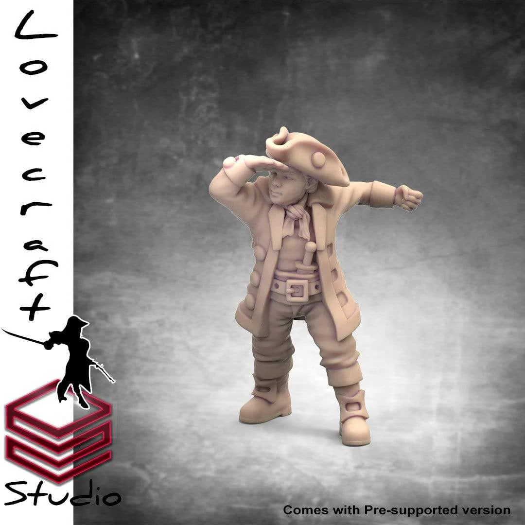 Boy umano mozzo popolano pirata miniatura 3D resina