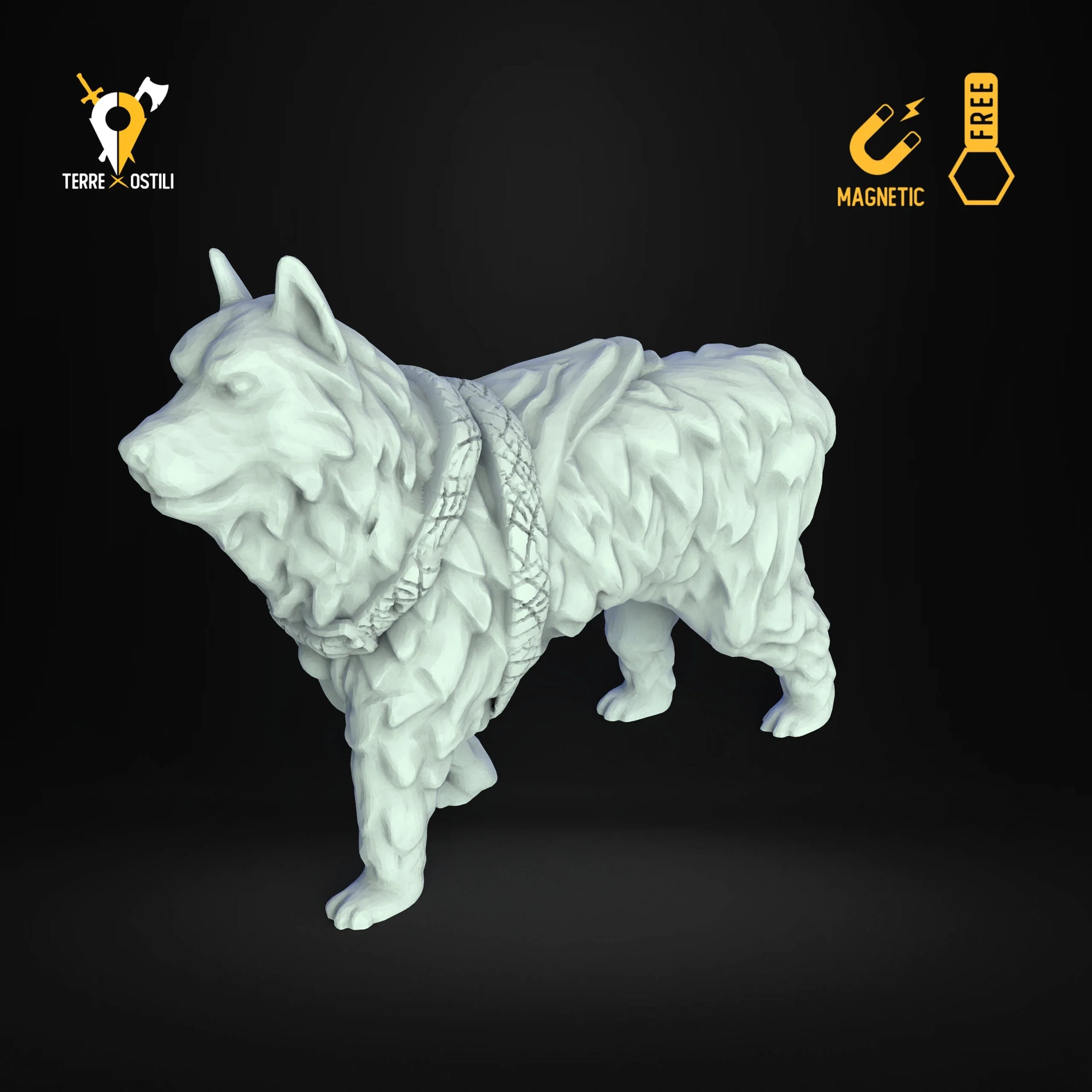 Cane da slitta cani da traino ghiacci husky miniatura resina 3D - immagine 3