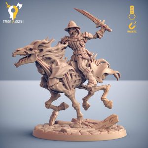 Cavaliere cavalleria non morto scheletro guerriero cavalcatura miniatura