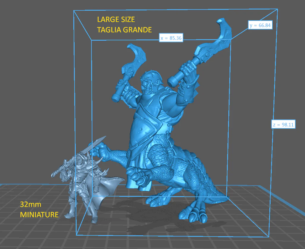 Dragon Ogre in carica drago Shaggoth centauro gigante miniatura 3D resina - immagine 3