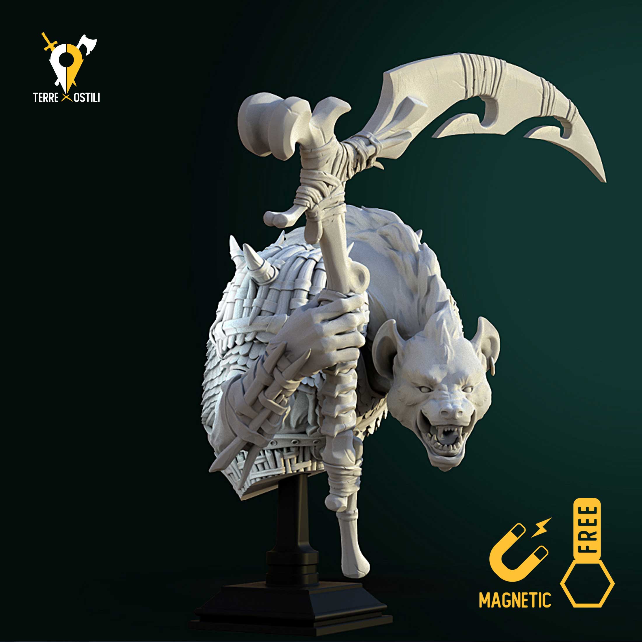Gnoll comandante leader busto resina alta qualità miniatura - immagine 3