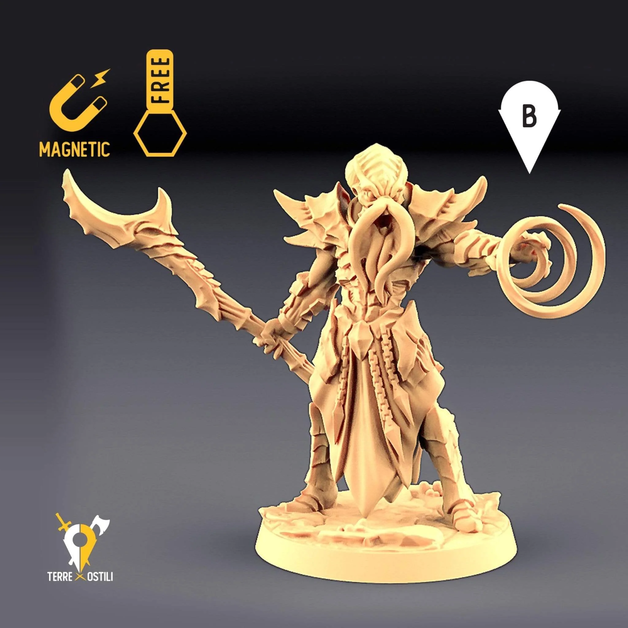 Illithid Mind flayer guerriero umanoide miniatura 3D - immagine 2