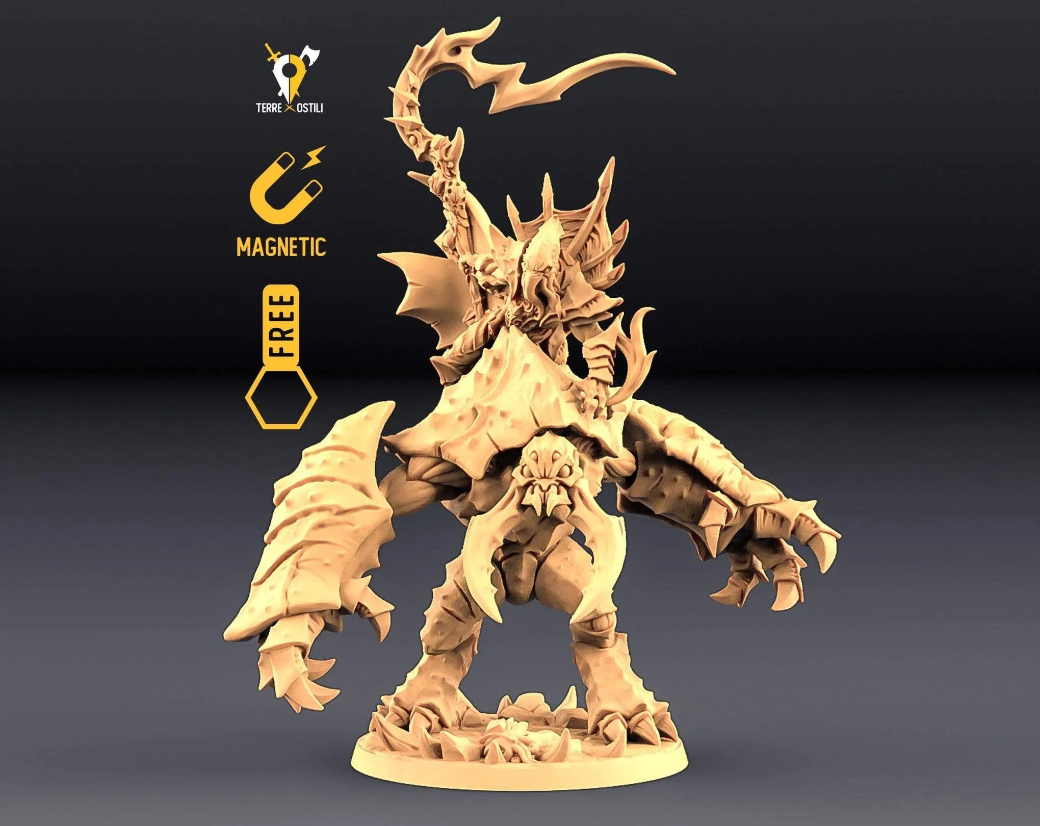 Illithid Mind flayer mago a cavallo di umber hulk cavalcatura umanoide miniatura 3D - immagine 4