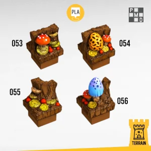 Muro miniera fungo rosso arancione blu dritto angolo - blocco singolo Dungeon Modulare - DB - PMD