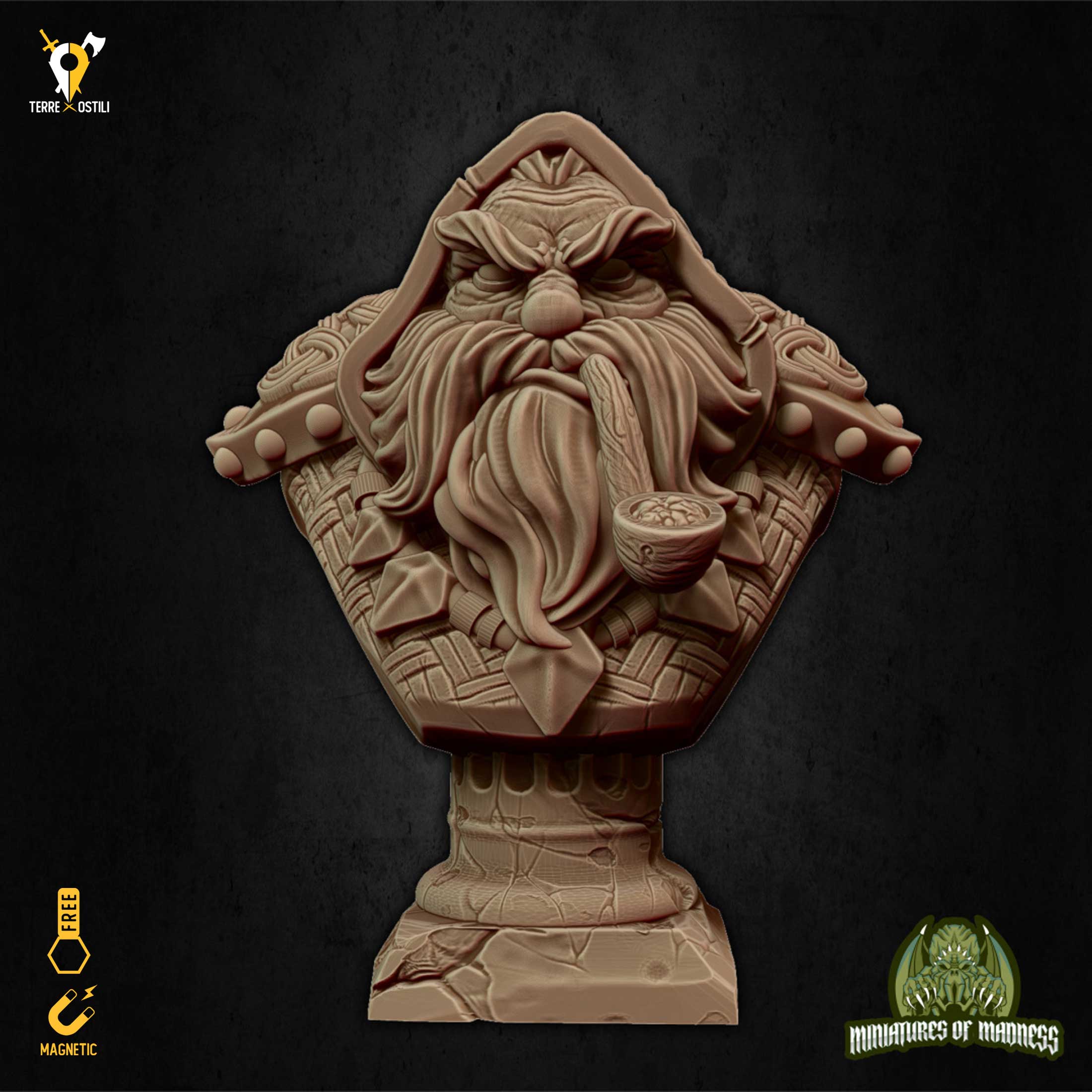 Nano warlock busto resina alta qualità miniatura