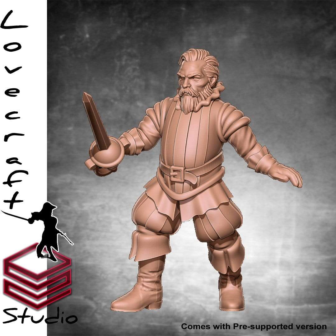 Pargo umano marinaio guerriero pirata corsaro miniatura 3D resina - immagine 2