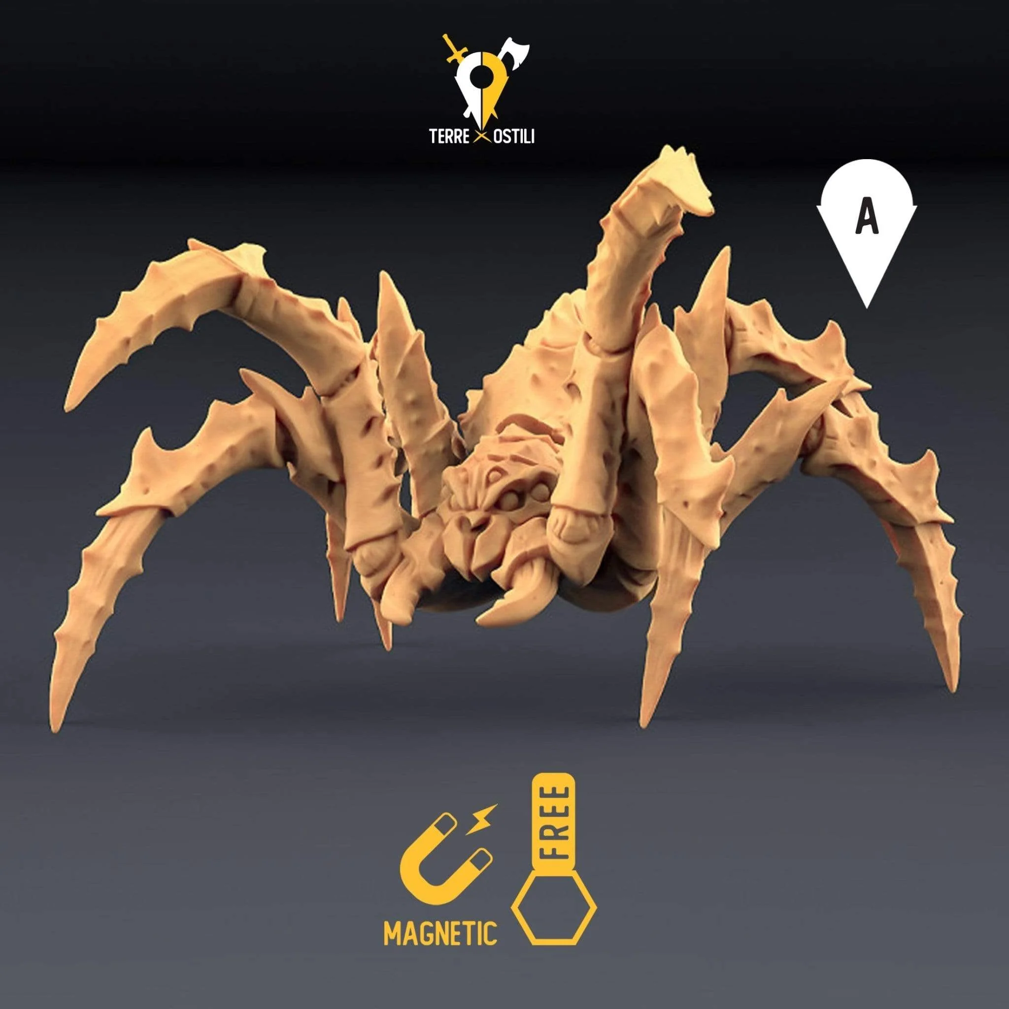 Ragno gigante crudele bestia miniatura 3D