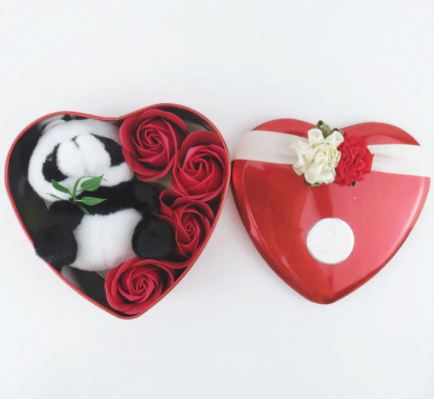 Panda peluche scatola rossa San Valentino - immagine 4