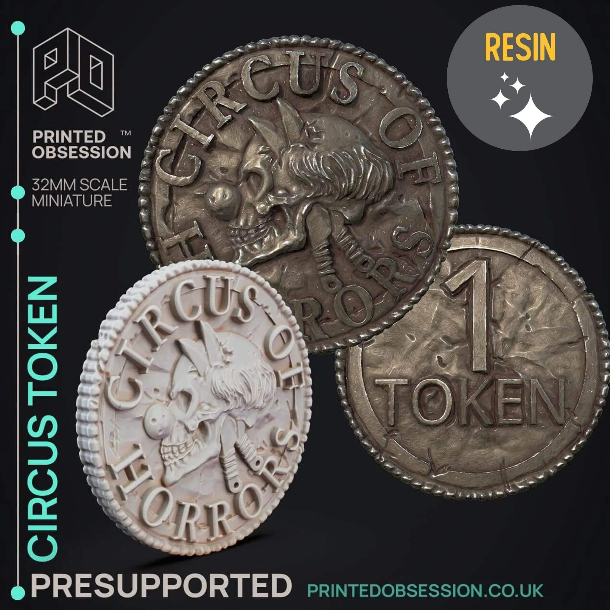 Token gettone circo moneta ispirazione miniatura 3D - immagine 2