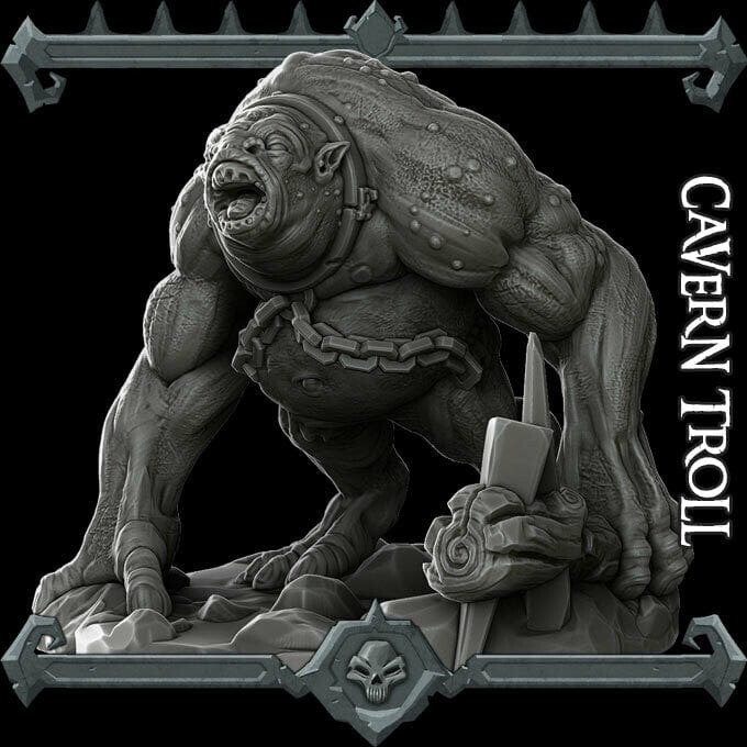 Troll caverne montagna gigante miniatura 3d resina - immagine 2