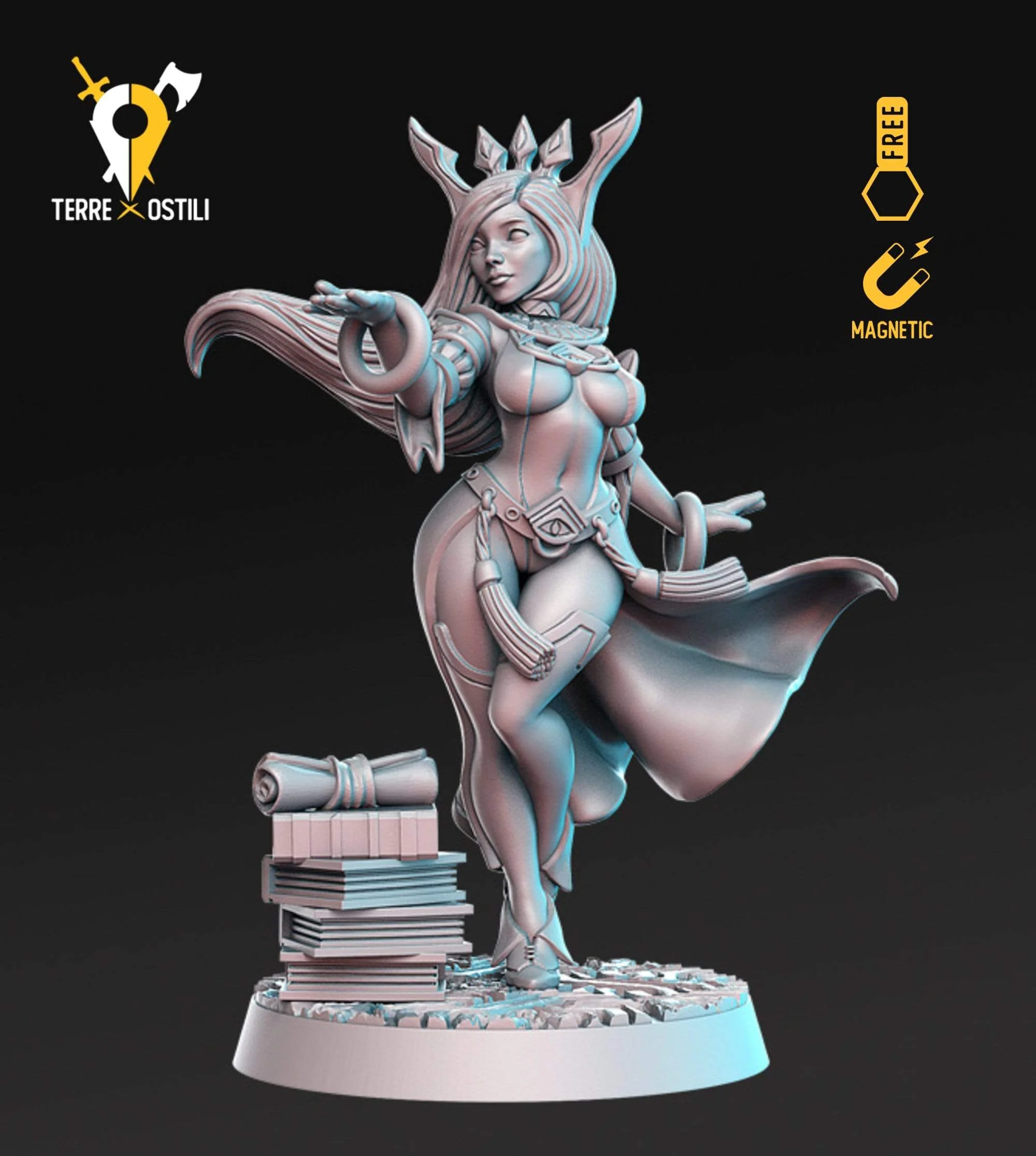 Umana elfa druido mago principessa miniatura